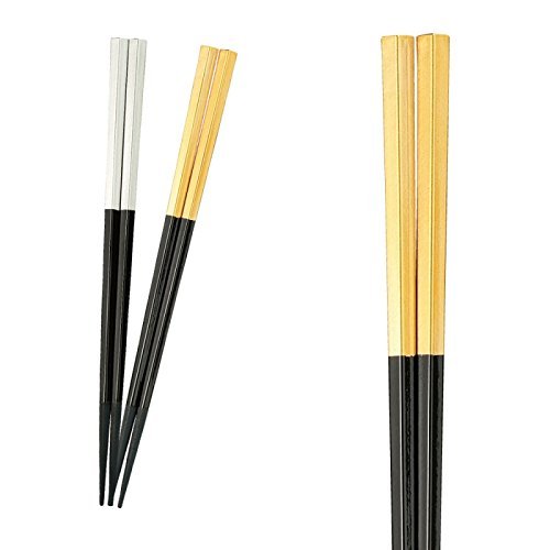 Fukui Craft ZA-372398 Chopsticks, Made in Japan, 8.3 inches (21.0 cm), Dishwasher, Dryer and Microwave Safe, Pentagonal Chopsticks, Black/Silver