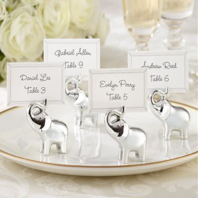 Kate Aspen "Lucky in Love" Lucky Elephant Place Card/Photo Holder with Silver Finish, Package of 96