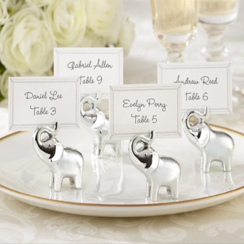 Kate Aspen "Lucky in Love" Lucky Elephant Place Card/Photo Holder with Silver Finish, Package of 96