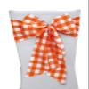 LA Linen Checkered Chair Bows Sashes, 10-Pack, 7, Orange/White 7 by 108-Inch view 1