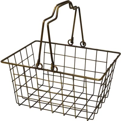 Abite SWZ-201-BZ Antique Style Accessory Holder, Bronze Wire Basket, S