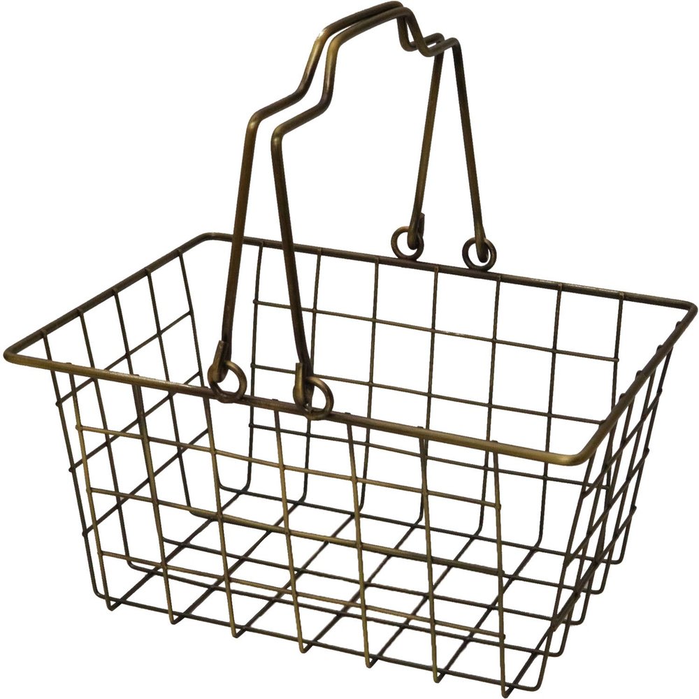 Abite SWZ-201-BZ Antique Style Accessory Holder, Bronze Wire Basket, S