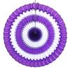 3-Pack 16 Inch Striped Honeycomb Tissue Paper Fan (Purple/White) view 1