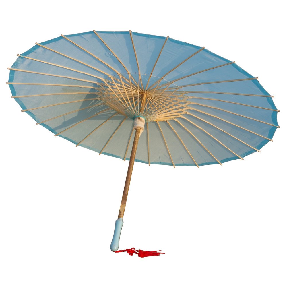 AEAOA Plain Bamboo Cloth Parasol Umbrella Great for Wedding Party Favor (Light Blue)