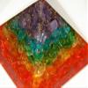 4" Orgone 7 Layer Chakra Crystal Energy Generator Pyramid, EMF Protection, Reiki,orgonite, Red Jasper, Carnelian, Green Aventurine, Lapis Lazuli, Blue Aventurine, Amethyst with Copper Coil, Sacred Geometry, Reiki view 1