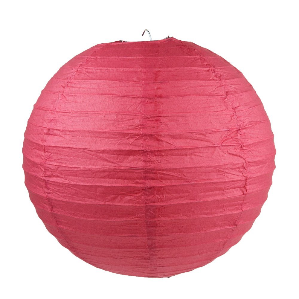 WYZworks Round Paper Lantern 6-Pack (Red, 16") - Wedding Decoration Party Chinese Festival Lamp Shades Fiesta