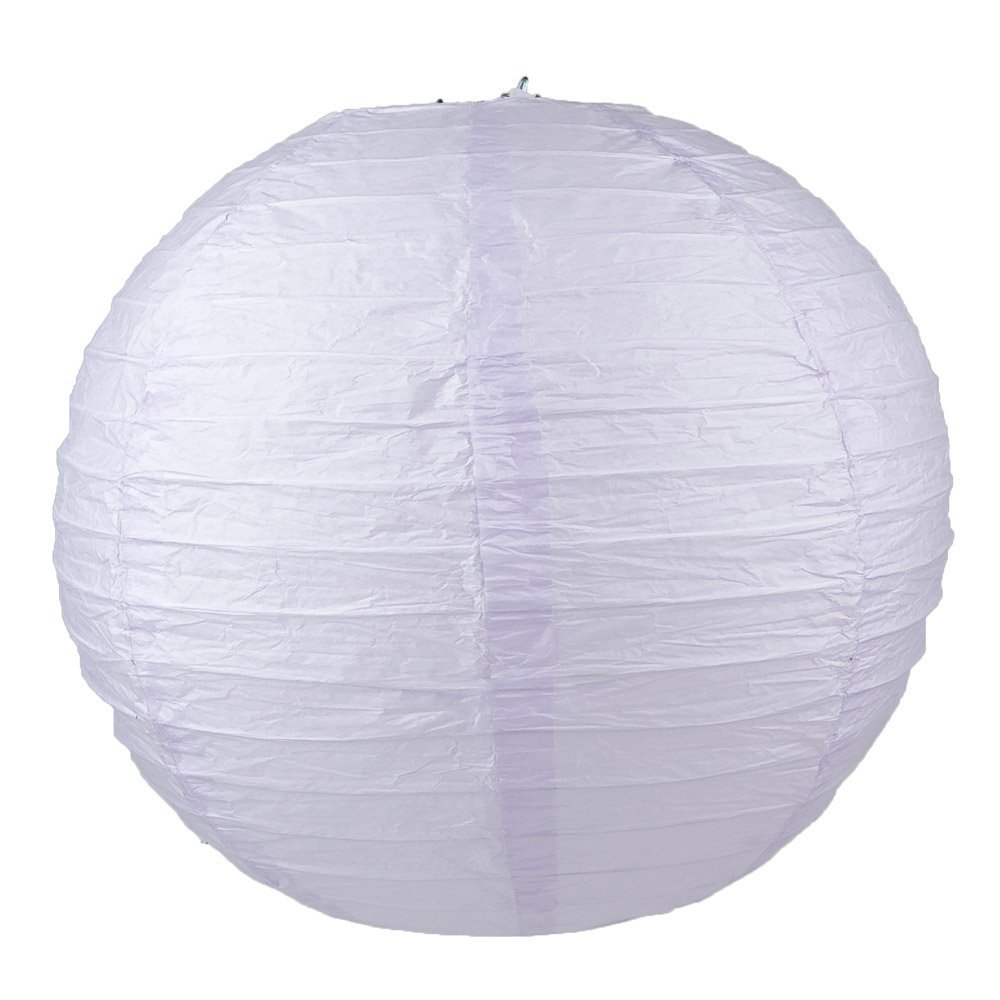 WYZworks Round Paper Lantern 6-Pack (Light Lavender, 16") - Wedding Decoration Party Chinese Festival Lamp Shades Fiesta