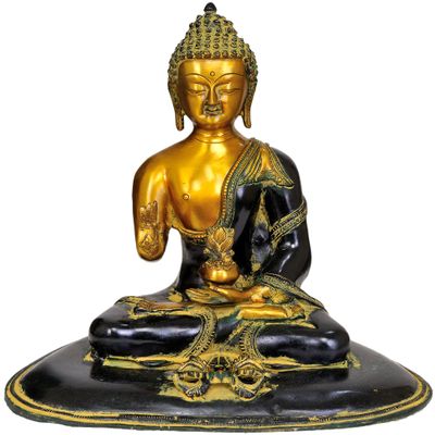 Blessing Buddha with Dorje - Brass Statue
