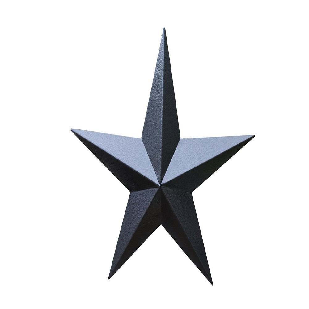 53 Inch Heavy Duty Metal Barn Star Painted Hammered Black.