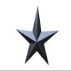53 Inch Heavy Duty Metal Barn Star Painted Hammered Black. view 1