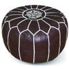 IKRAM DESIGN Moroccan Pouf, Chocolate, 20-Inch by 13-Inch view 1