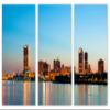 60 x 40 TOTAL - City of Milwaukee, USA Skyline Canvas Print - 3 Panel Split, Triptych Wall Art. Wisconsin view 2