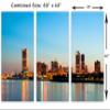 60 x 40 TOTAL - City of Milwaukee, USA Skyline Canvas Print - 3 Panel Split, Triptych Wall Art. Wisconsin view 3