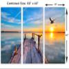 60 x 40 TOTAL - Lake, docks at sunset Canvas Print - 3 Panel Split, Triptych Wall Art view 3