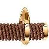 NAUTILUXE Nautical Rope Towel Bar/Curtain Rod (Brown/Gold, 18") view 2