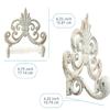 Comfify Fleur De Lis Cast Iron Toilet Paper Holder  Wall Mounted Tissue Dispenser  European Vintage Design  7.28" x 6.29" x 3.74"  Includes Screws and Anchors  Antique White view 3