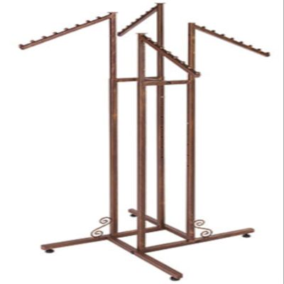 4 Way Clothing Rack in Cobblestone Finish with Individual Slant Arms
