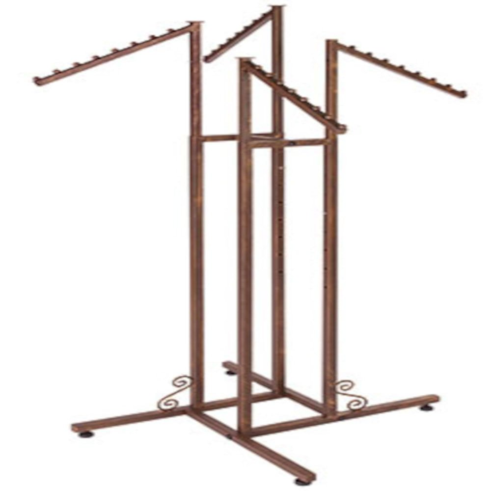 4 Way Clothing Rack in Cobblestone Finish with Individual Slant Arms