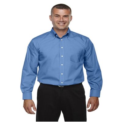 Devon & Jones Men's Crown Collection Solid Broadcloth, French Blue, Large
