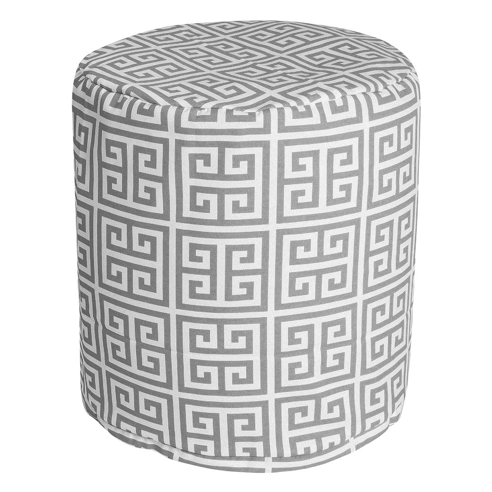 Majestic Home Goods Towers Indoor/Outdoor Ottoman Pouf 16" L x 16" W x 17" H Gray