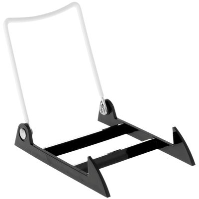 GIBSON HOLDERS 2PL Adjustable White Wire and Black Acrylic Display Easel, 3.875" W x 5.375" D x 4.75" H, Pack of 12