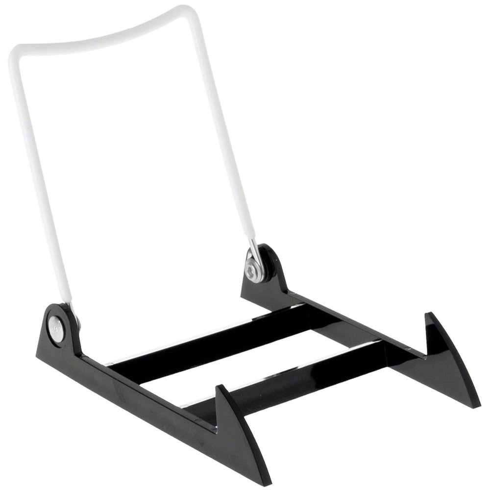 GIBSON HOLDERS 2PL Adjustable White Wire and Black Acrylic Display Easel, 3.875" W x 5.375" D x 4.75" H, Pack of 12