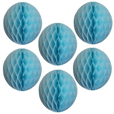 12" Honeycomb Tissue Paper Ball Decoration (6-Pack, Light Blue)
