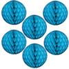 12" Honeycomb Tissue Paper Ball Decoration (6-Pack, Turquoise) view 1