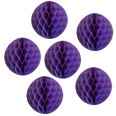 12" Honeycomb Tissue Paper Ball Decoration (6-Pack, Lavender)
