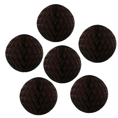 12" Honeycomb Tissue Paper Ball Decoration (6-Pack, Brown)