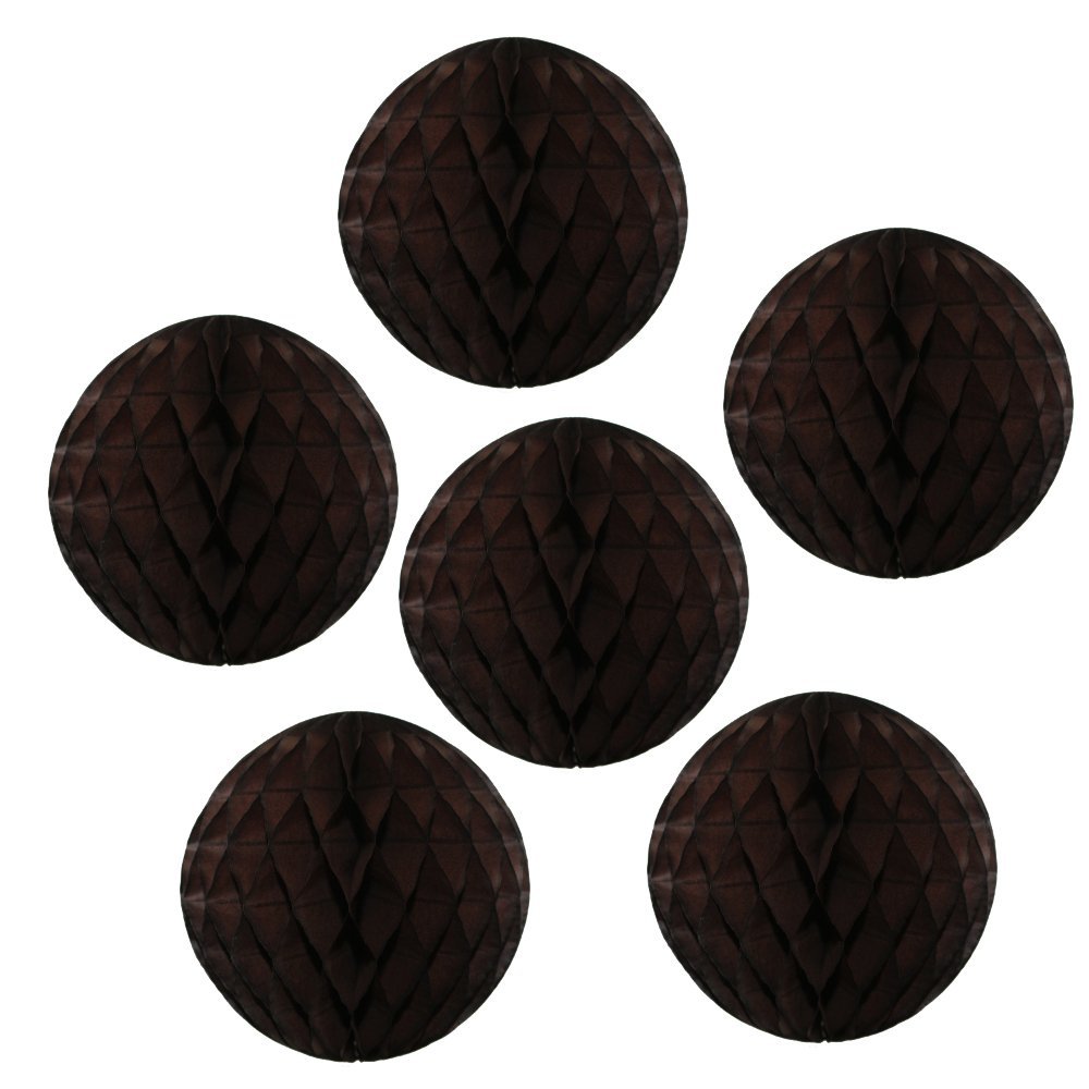 12" Honeycomb Tissue Paper Ball Decoration (6-Pack, Brown)