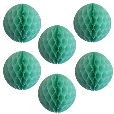 12" Honeycomb Tissue Paper Ball Decoration (6-Pack, Mint)