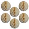 12" Honeycomb Tissue Paper Ball Decoration (6-Pack, Ivory) view 1