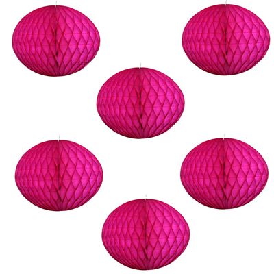 12" Honeycomb Tissue Paper Ball Decoration (6-Pack, Cerise)