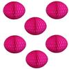 12" Honeycomb Tissue Paper Ball Decoration (6-Pack, Cerise) view 1