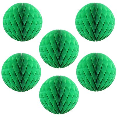 12" Honeycomb Tissue Paper Ball Decoration (6-Pack, Green)