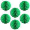 12" Honeycomb Tissue Paper Ball Decoration (6-Pack, Green) view 1