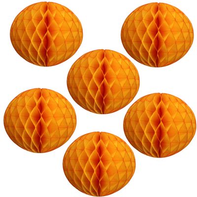 12" Honeycomb Tissue Paper Ball Decoration (6-Pack, Gold)