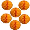 12" Honeycomb Tissue Paper Ball Decoration (6-Pack, Gold) view 1