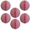 12" Honeycomb Tissue Paper Ball Decoration (6-Pack, Pink) view 1