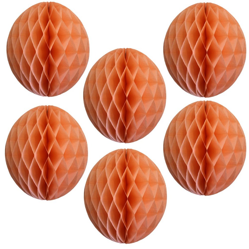 12" Honeycomb Tissue Paper Ball Decoration (6-Pack, Peach)