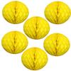 12" Honeycomb Tissue Paper Ball Decoration (6-Pack, Yellow) view 1