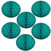 12" Honeycomb Tissue Paper Ball Decoration (6-Pack, Teal Green) view 1