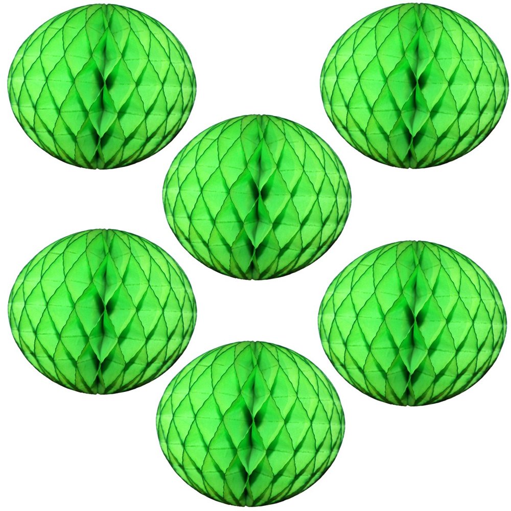 12" Honeycomb Tissue Paper Ball Decoration (6-Pack, Lime)