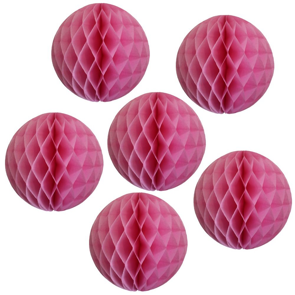 12" Honeycomb Tissue Paper Ball Decoration (6-Pack, Dusty Rose)