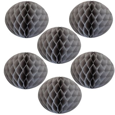 12" Honeycomb Tissue Paper Ball Decoration (6-Pack, Gray)