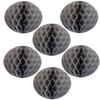 12" Honeycomb Tissue Paper Ball Decoration (6-Pack, Gray) view 1