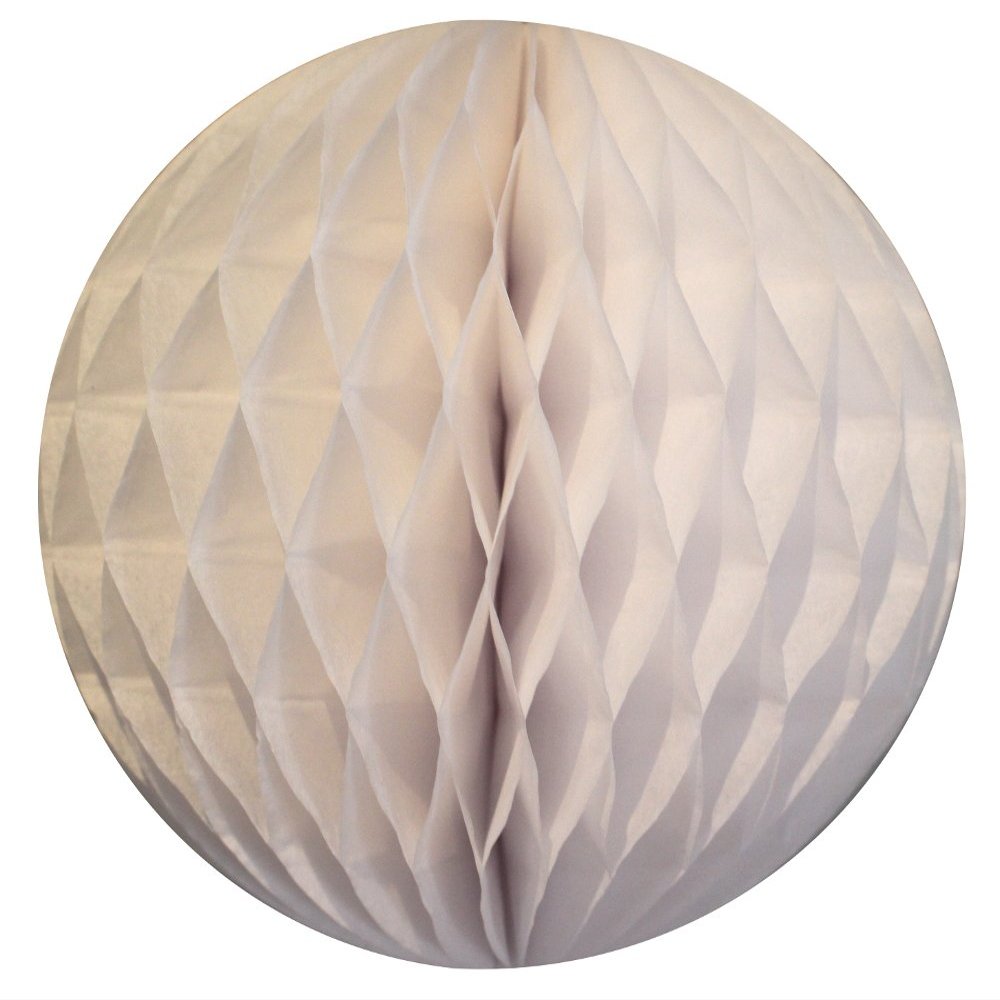 12" Honeycomb Tissue Paper Ball Decoration (6-Pack, White)