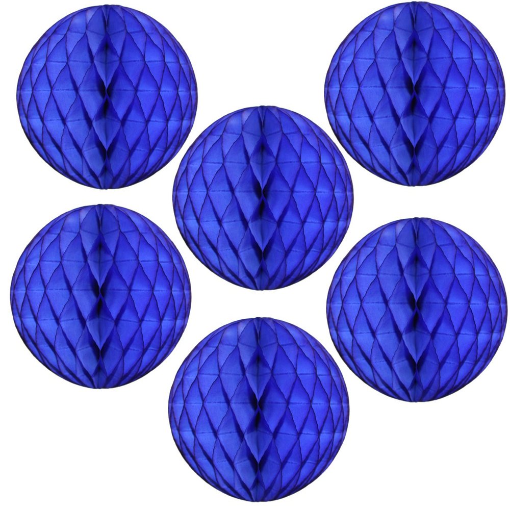 12" Honeycomb Tissue Paper Ball Decoration (6-Pack, Dark Blue)