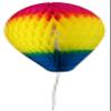 6-pack 11 Inch Honeycomb Tissue Paper Balloon (Rainbow - Cerise/Yellow/Blue) view 1